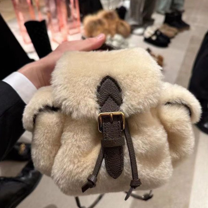 JIAERDI Retro Plush Backpack W - Leather Backpack Vintage 评论和价格