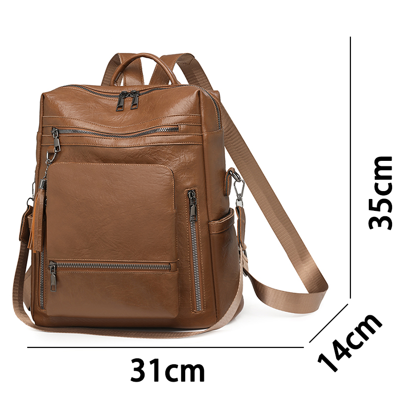 Vintage Leather Look Backpack  - Leather Backpack Vintage 评论和价格