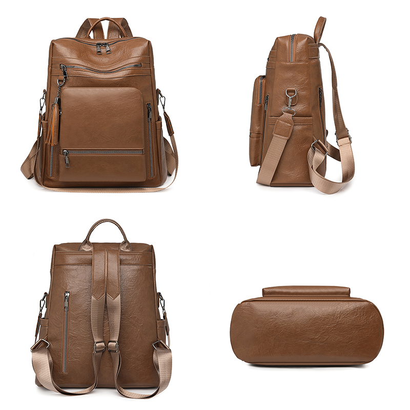 Vintage Leather Look Backpack  - Leather Backpack Vintage 评论和价格